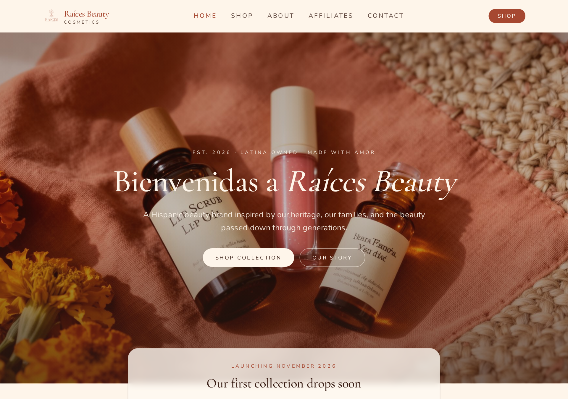 Raices Beauty Cosmetics — Website · Beauty